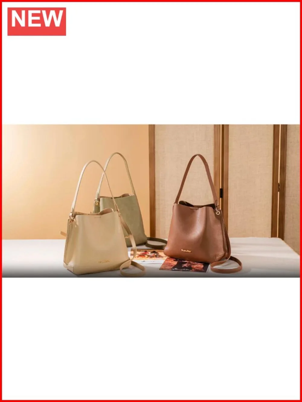 Medium Hobo Bag for Women, Faux Leather Shoulder Purse 3 Compartments,